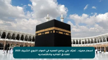 أسعار مميزة.. تعرّف على برامج العمرة في المولد النبوي الشريف 2025 للفنادق الفاخرة والاقتصادية